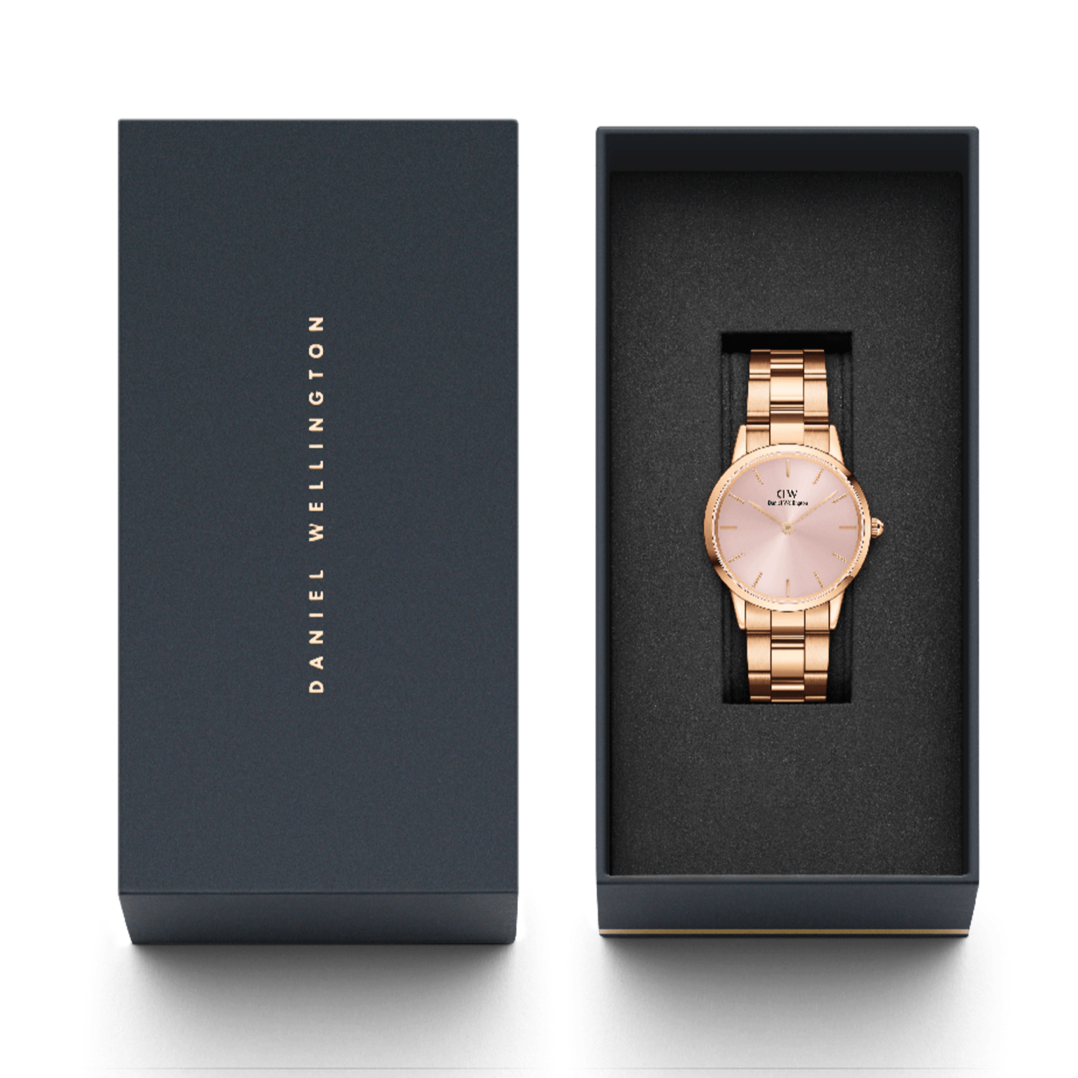  Shop Authentic Daniel Wellington Iconic Link Pink Dial Rose Gold Steel Strap Watch For Women - DW00100335 - Luxxuri