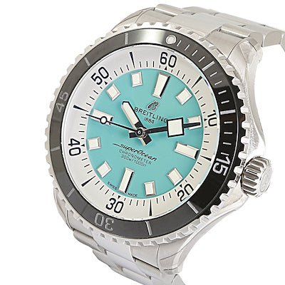  Shop Authentic Breitling Superocean Automatic 44mm Turquoise Dial Silver Steel Strap Watch for Men - A17376211L2A1 - Luxxuri