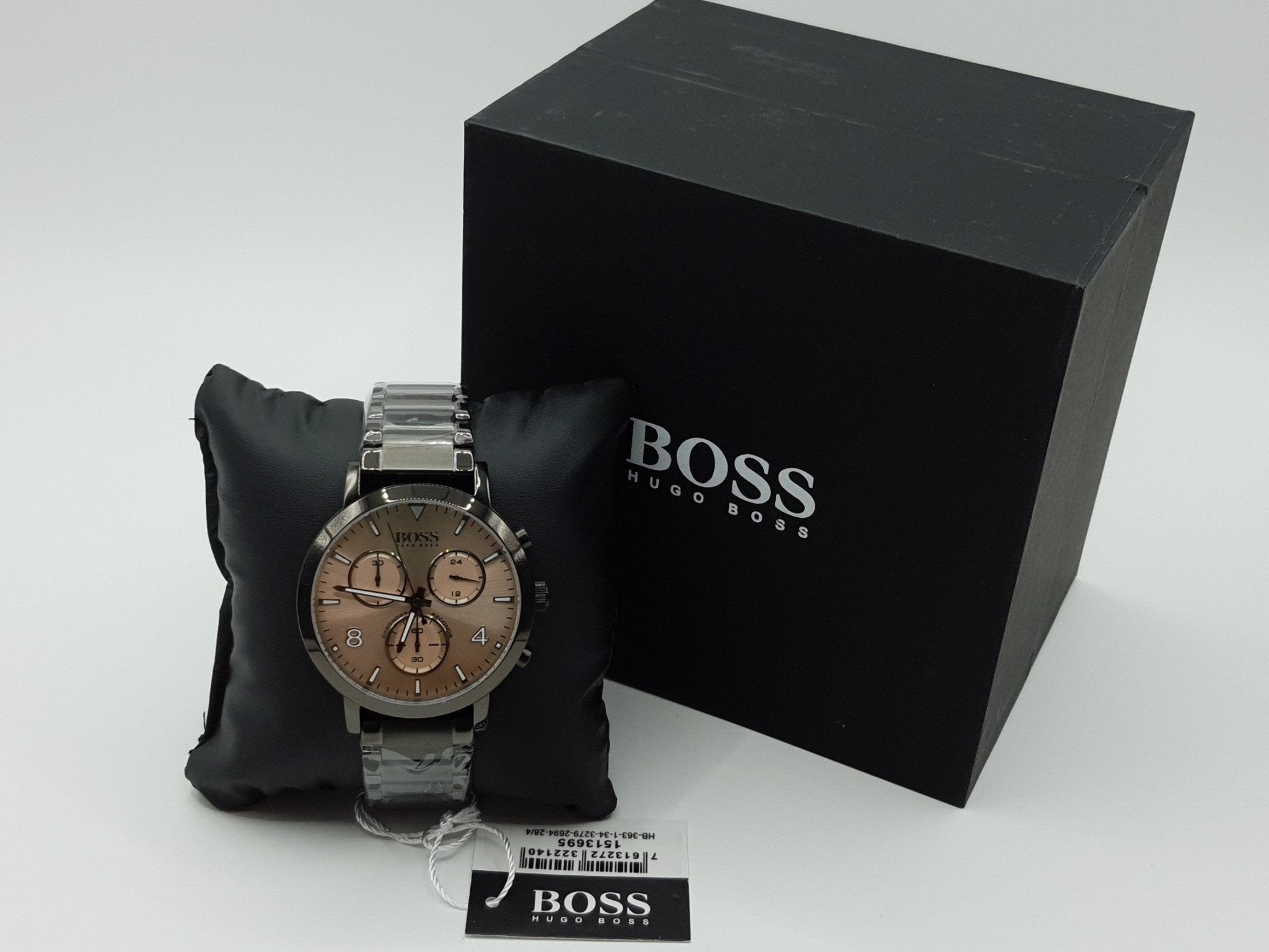 Hugo Boss Spirit Chronograph Grey Dial Grey Steel Strap Watch for Men - 1513695