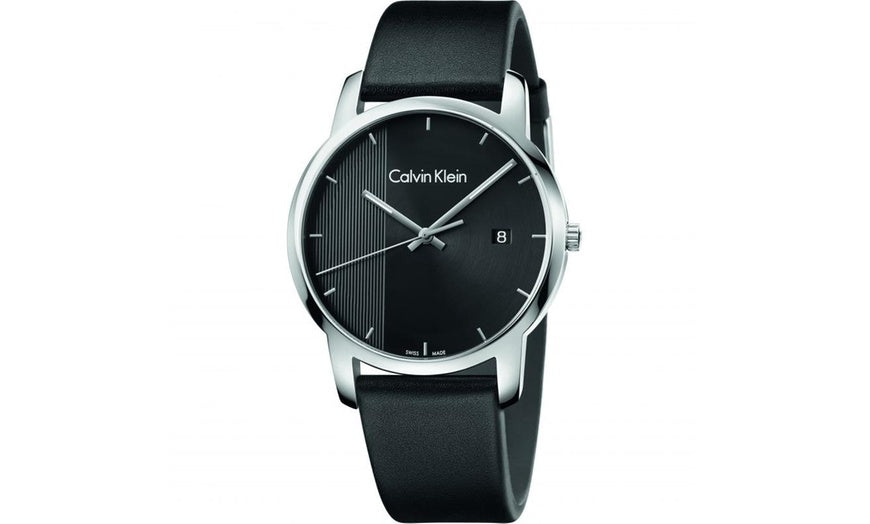  Shop Authentic Calvin Klein City Quartz Black Dial Black Leather Strap Watch for Men - K2G2G1C1 - Luxxuri