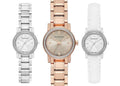 Burberry The City Diamonds Silver Dial White Leather Strap Watch for Women - BU9221