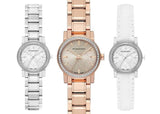  Shop Authentic Burberry The City Diamonds Silver Dial White Leather Strap Watch for Women - BU9221 - Luxxuri