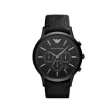  Shop Authentic Emporio Armani Sportivo Chronograph Black Dial Black Leather Strap Watch For Men - AR2461 - Luxxuri