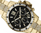  Shop Authentic Michael Kors Everest Chronograph Black Dial Gold Steel Strap Watch For Women - MK5828 - Luxxuri