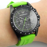  Shop Authentic Emporio Armani Sports Analog Black Dial Green Rubber Strap Watch For Men - AR6115 - Luxxuri