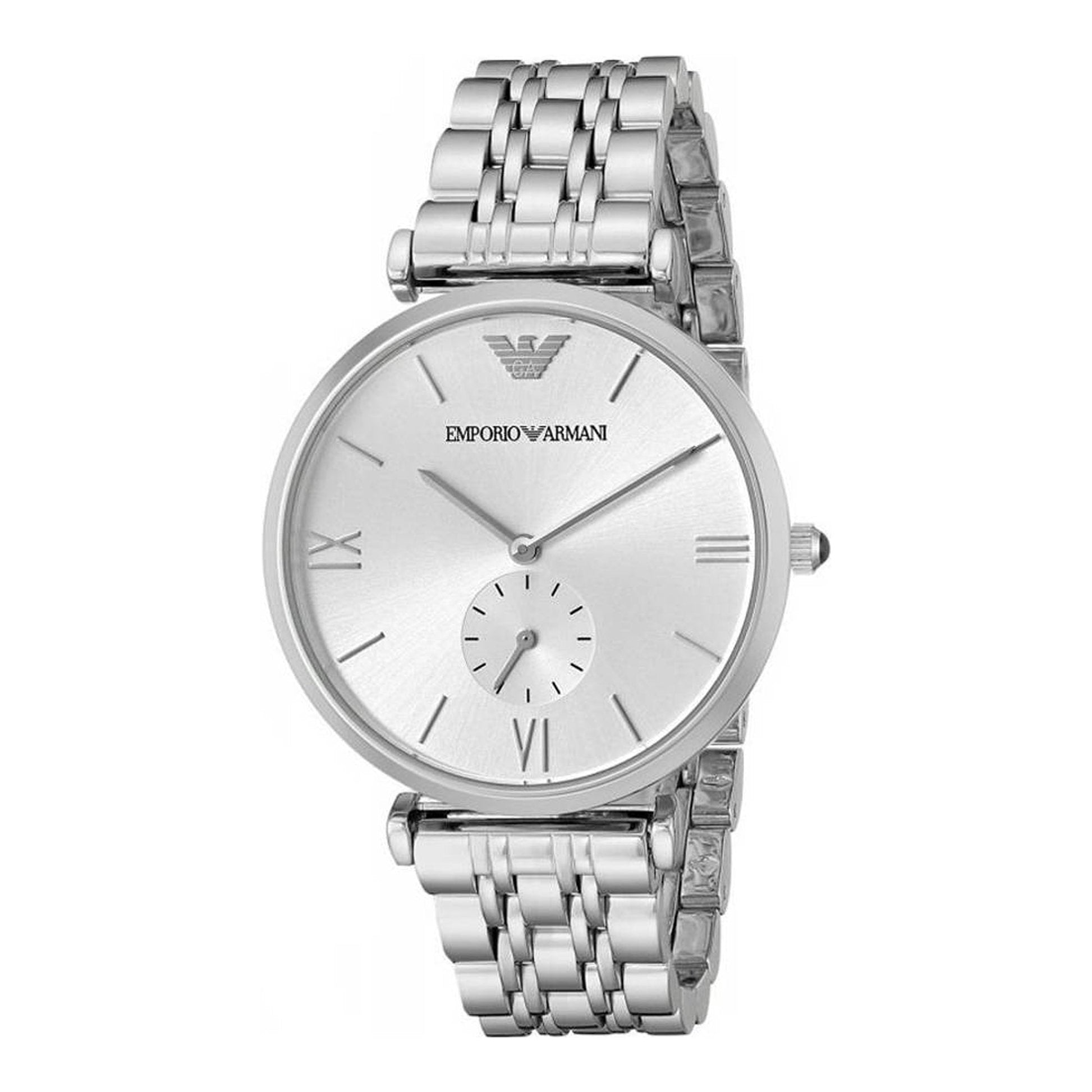  Shop Authentic Emporio Armani Classic Silver Dial Silver Steel Strap Watch For Men - AR1819 - Luxxuri