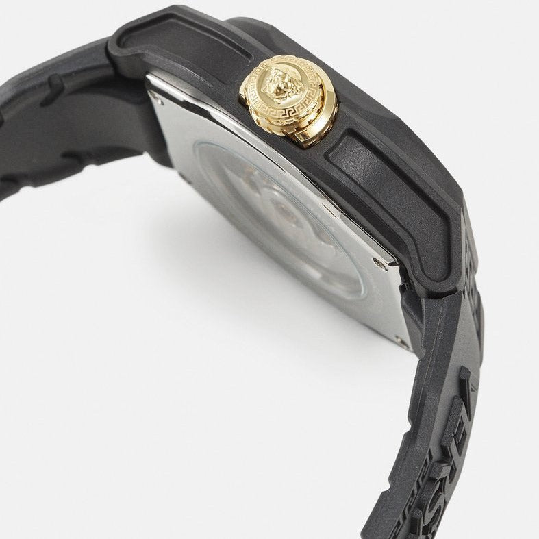  Shop Authentic Versace Chain Reaction Quartz Black Dial Black Steel Strap Watch for Men - VEDY00719 - Luxxuri