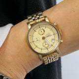  Shop Authentic Fossil Boyfriend Chronograph Gold Dial Gold Steel Strap Watch for Women - ES2197 - Luxxuri