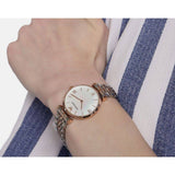  Shop Authentic Emporio Armani T Bar Gianni Classic Mother Of Pearl Dial Two Tone Steel Strap Watch For Women - AR1683 - Luxxuri