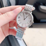  Shop Authentic Emporio Armani Kappa Mother of Pearl Dial Silver Steel Watch For Women - AR2507 - Luxxuri