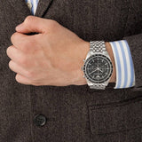  Shop Authentic Emporio Armani Tazio Chronograph Black Dial Silver Steel Strap Watch For Men - AR5988 - Luxxuri