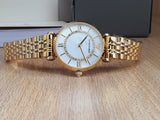  Shop Authentic Emporio Armani Gianni T Bar White Mother of Pearl Dial Gold Steel Strap Watch For Women - AR1907 - Luxxuri