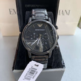  Shop Authentic Emporio Armani Luigi Chronograph Black Dial Black Steep Strap Watch For Men - AR11045 - Luxxuri