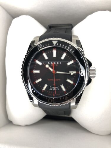  Shop Authentic Gucci Dive Quartz Black Dial Black Rubber Strap Watch For Men - YA136303 - Luxxuri