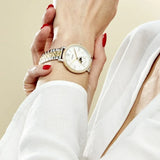  Shop Authentic Fossil Jacqueline Analog Moonphase Mother of Pearl White Dial Two Tone Steel Strap Watch for Women - ES5166 - Luxxuri
