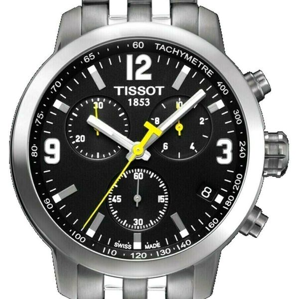  Shop Authentic Tissot PRC 200 Chronograph Black Dial Silver Steel Strap Watch For Men - T114.417.11.057.00 - Luxxuri