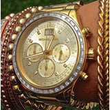  Shop Authentic Michael Kors Brinkley Diamonds Gold Dial Gold Steel Strap Watch for Women - MK6187 - Luxxuri