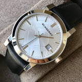  Shop Authentic Burberry The City Silver Dial Black Leather Strap Watch for Women - BU9106 - Luxxuri