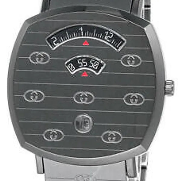  Shop Authentic Gucci Grip Quartz Grey Dial Grey Steel Strap Watch For Men - YA157429 - Luxxuri