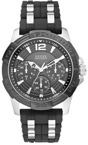  Shop Authentic Guess Oasis Black Dial Black Rubber Strap Watch for Men - W0366G1 - Luxxuri
