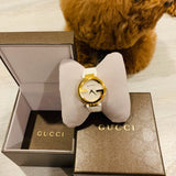  Shop Authentic Gucci G Interlocking White Dial White Leather Strap Watch For Women - YA133327 - Luxxuri