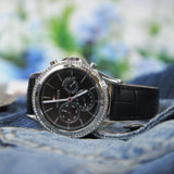  Shop Authentic Tommy Hilfiger Ari Diamonds Black Dial Black Leather Strap Watch for Women - 1781981 - Luxxuri