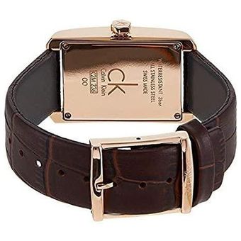  Shop Authentic Calvin Klein Window White Dial Brown Leather Strap Watch for Women - K2M23620 - Luxxuri