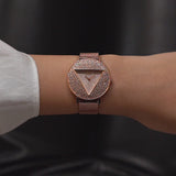  Shop Authentic Guess Iconic Diamonds Rose Gold Dial Rose Gold Mesh Bracelet Watch For Women - GW0477L3 - Luxxuri