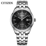  Shop Authentic Citizen Eco Drive Black Dial Silver Steel Strap Watch For Men - BM7250-56E - Luxxuri