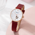  Shop Authentic Emporio Armani Gianni T-Bar Mother of Pearl White Dial Red Leather Strap Watch For Women - AR60048 - Luxxuri
