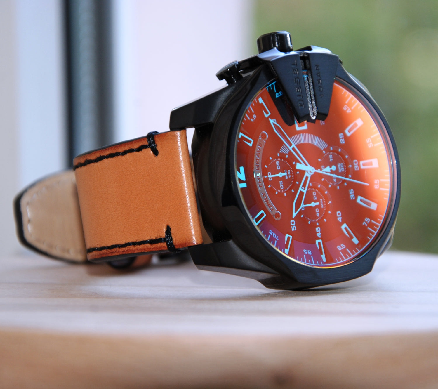  Shop Authentic Diesel Mega Chief Chronograph Copper Dial Brown Leather Strap Watch For Men - DZ4476 - Luxxuri