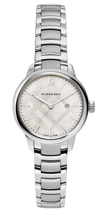  Shop Authentic Burberry The Classic Silver Dial Silver Steel Strap Watch for Women - BU10108 - Luxxuri