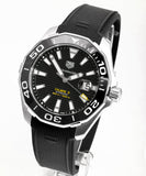  Shop Authentic Tag Heuer Aquaracer Calibre 5 Automatic Black Dial Black Rubber Strap Watch for Men - WAY201A.FT6142 - Luxxuri