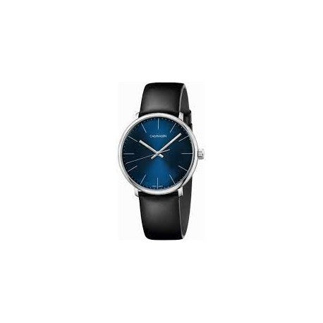  Shop Authentic Calvin Klein High Noon Quartz Blue Dial Black Leather Strap Watch for Men - K8M211CN - Luxxuri