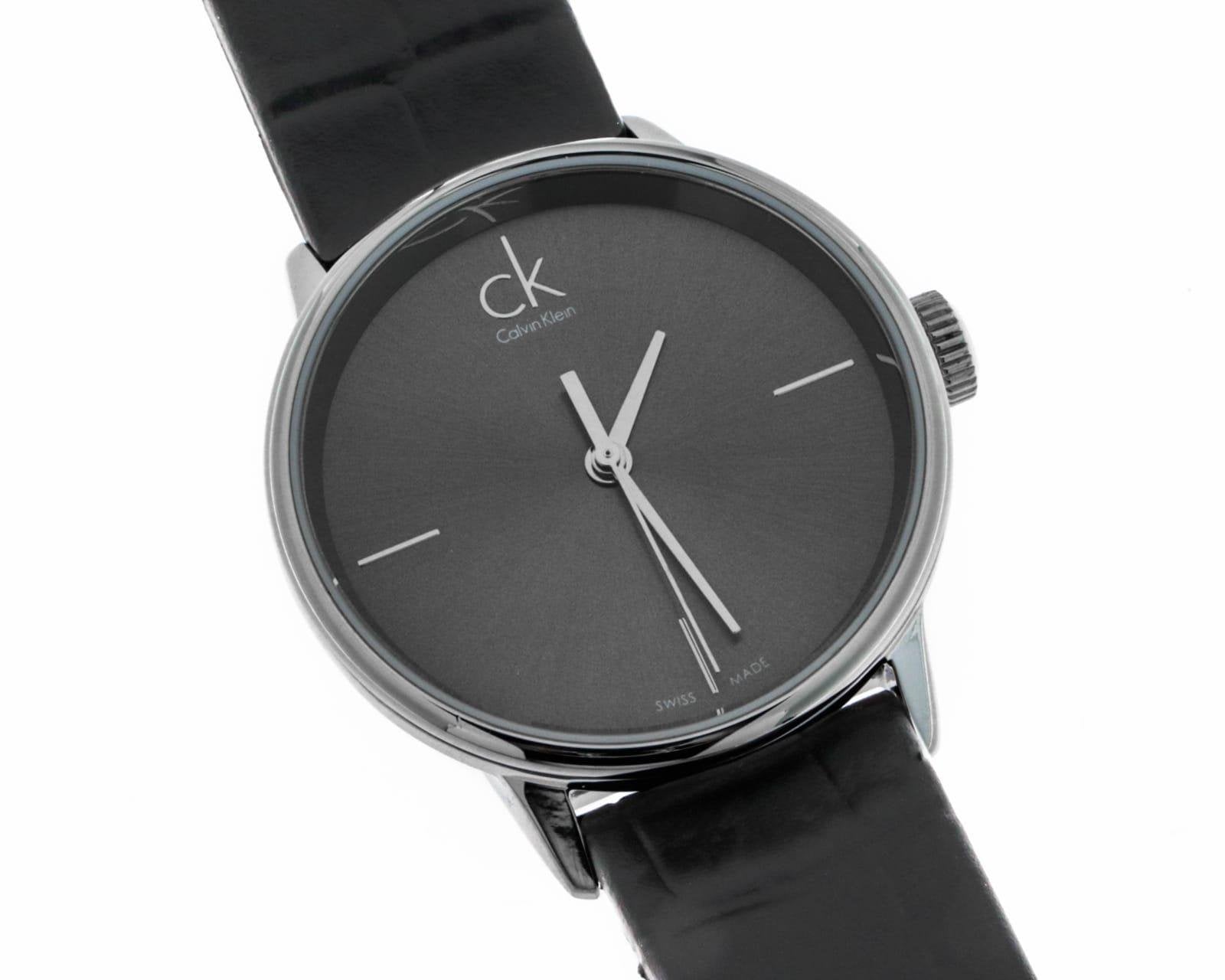  Shop Authentic Calvin Klein Accent Black Dial Black Leather Strap Watch for Women  - K2Y2Y1C3 - Luxxuri