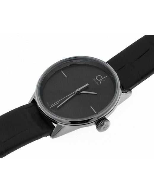  Shop Authentic Calvin Klein Accent Black Dial Black Leather Strap Watch for Women  - K2Y2Y1C3 - Luxxuri