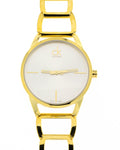  Shop Authentic Calvin Klein Stately Silver Dial Gold Steel Strap Watch for Women - K3G23526 - Luxxuri