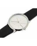  Shop Authentic Calvin Klein Minimal Silver Dial Black Leather Strap Watch for Men - K3M211CY - Luxxuri
