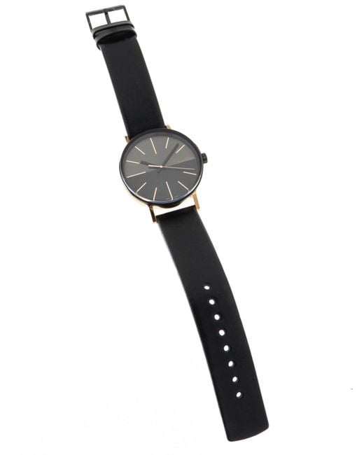  Shop Authentic Calvin Klein Boost Black Dial Black Leather Strap Watch for Men - K7Y21TCZ - Luxxuri