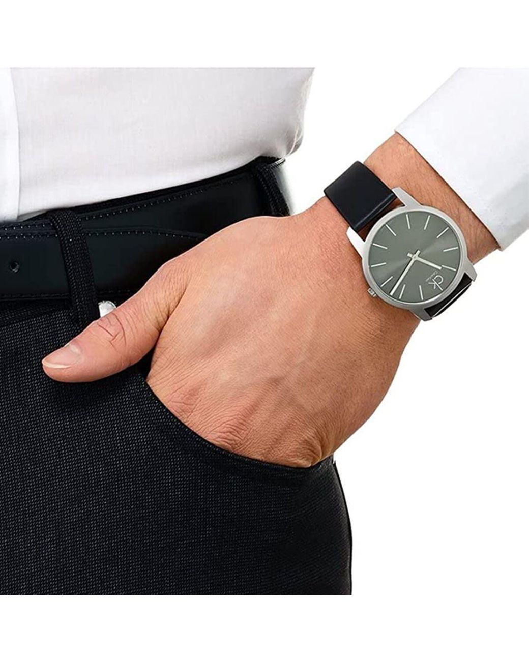  Shop Authentic Calvin Klein City Black Dial Black Leather Strap Watch for Men - K2G21107 - Luxxuri