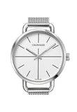  Shop Authentic Calvin Klein Even White Dial Silver Mesh Bracelet Watch for Women - K7B23126 - Luxxuri