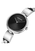  Shop Authentic Calvin Klein Wavy Black Dial Silver Steel Strap Watch for Women - K9U23141 - Luxxuri