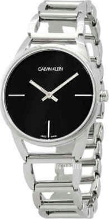  Shop Authentic Calvin Klein Stately Black Dial Silver Steel Strap Watch for Women - K3G23121 - Luxxuri