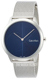  Shop Authentic Calvin Klein Minimal Blue Dial Silver Mesh Bracelet Watch for Men - K3M2112N - Luxxuri