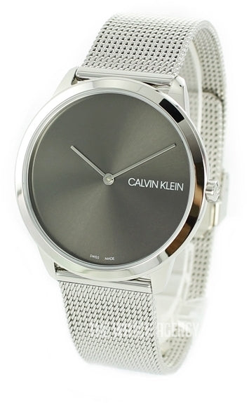  Shop Authentic Calvin Klein Minimal Grey Dial Silver Mesh Bracelet Watch for Men - K3M211Y3 - Luxxuri