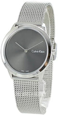  Shop Authentic Calvin Klein Minimal Grey Dial Silver Mesh Bracelet Watch for Women - K3M221Y3 - Luxxuri