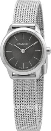  Shop Authentic Calvin Klein Minimal Grey Dial Silver Mesh Bracelet Watch for Women - K3M23124 - Luxxuri