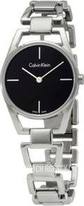  Shop Authentic Calvin Klein Dainty Black Dial Silver Steel Strap Watch for Women - K7L23141 - Luxxuri