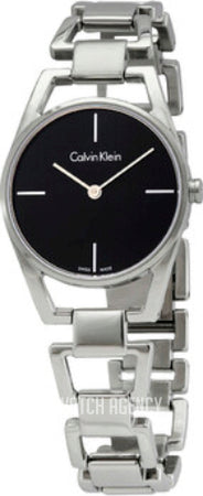  Shop Authentic Calvin Klein Dainty Black Dial Silver Steel Strap Watch for Women - K7L23141 - Luxxuri