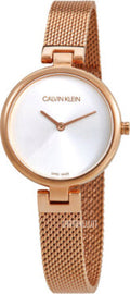  Shop Authentic Calvin Klein Authentic Silver Dial Rose Gold Mesh Bracelet Watch for Women - K8G23626 - Luxxuri